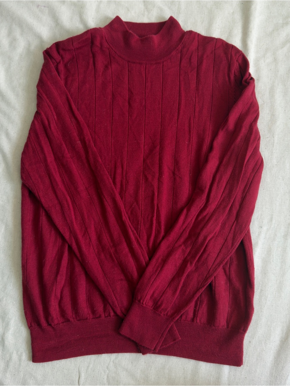 Jos. A. Bank Men's Ribbed Turtleneck Sweater in Deep Red